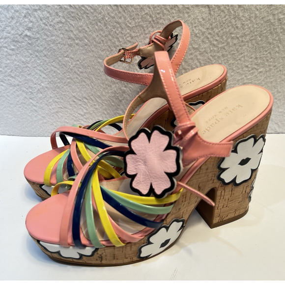 Kate Spade New York Sandals Size 9 Gerry Platform Y2K Shoes Floral Multicolor - Picture 8 of 16